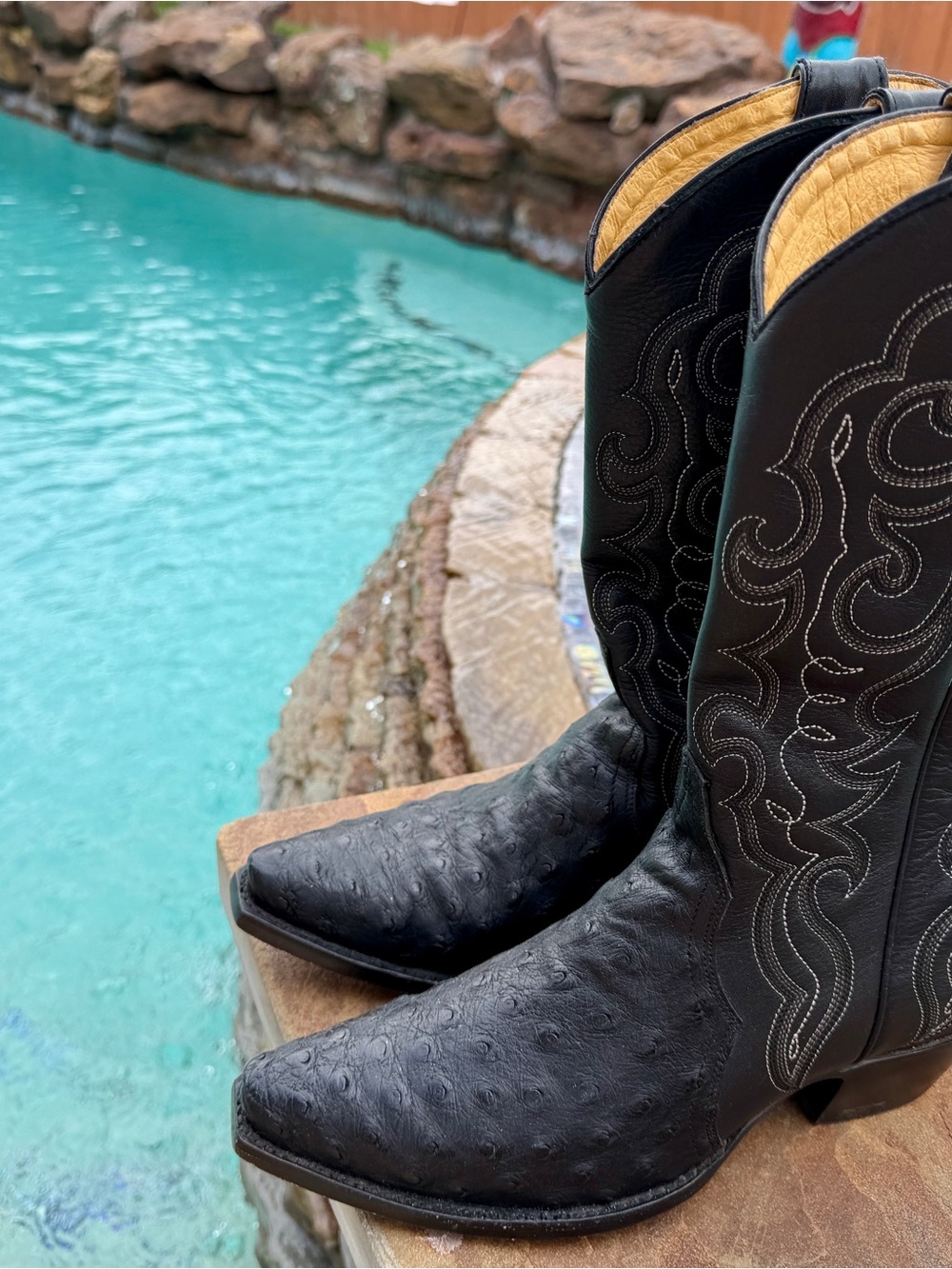 Black Women's Western Cowboy Boots - Stylish Embroidered Shaft